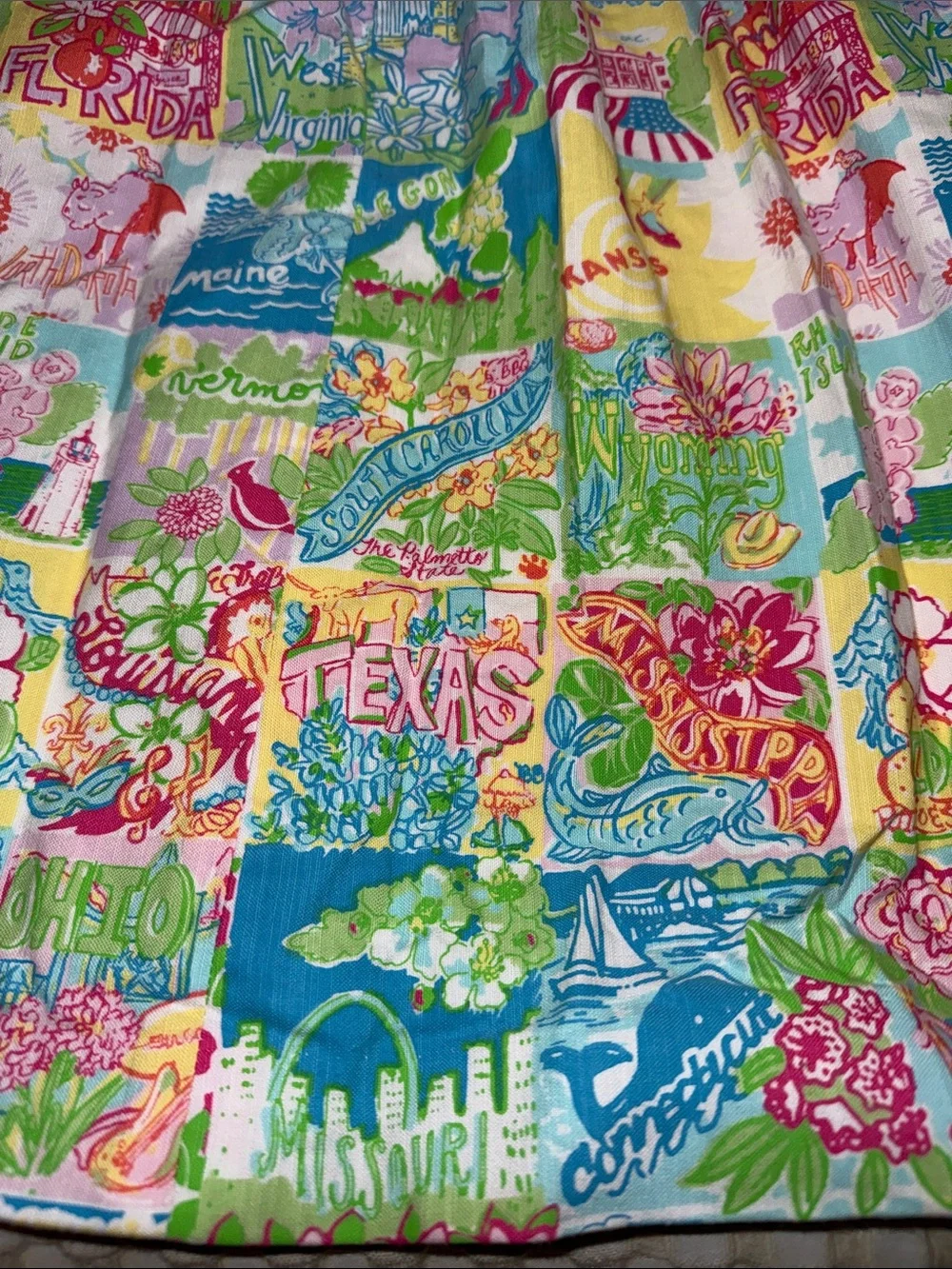 Lilly Pulitzer WOMENS Strapless Patchwork Dress in Pink, Blue, Green, Cream 12 - Picture 6 of 12